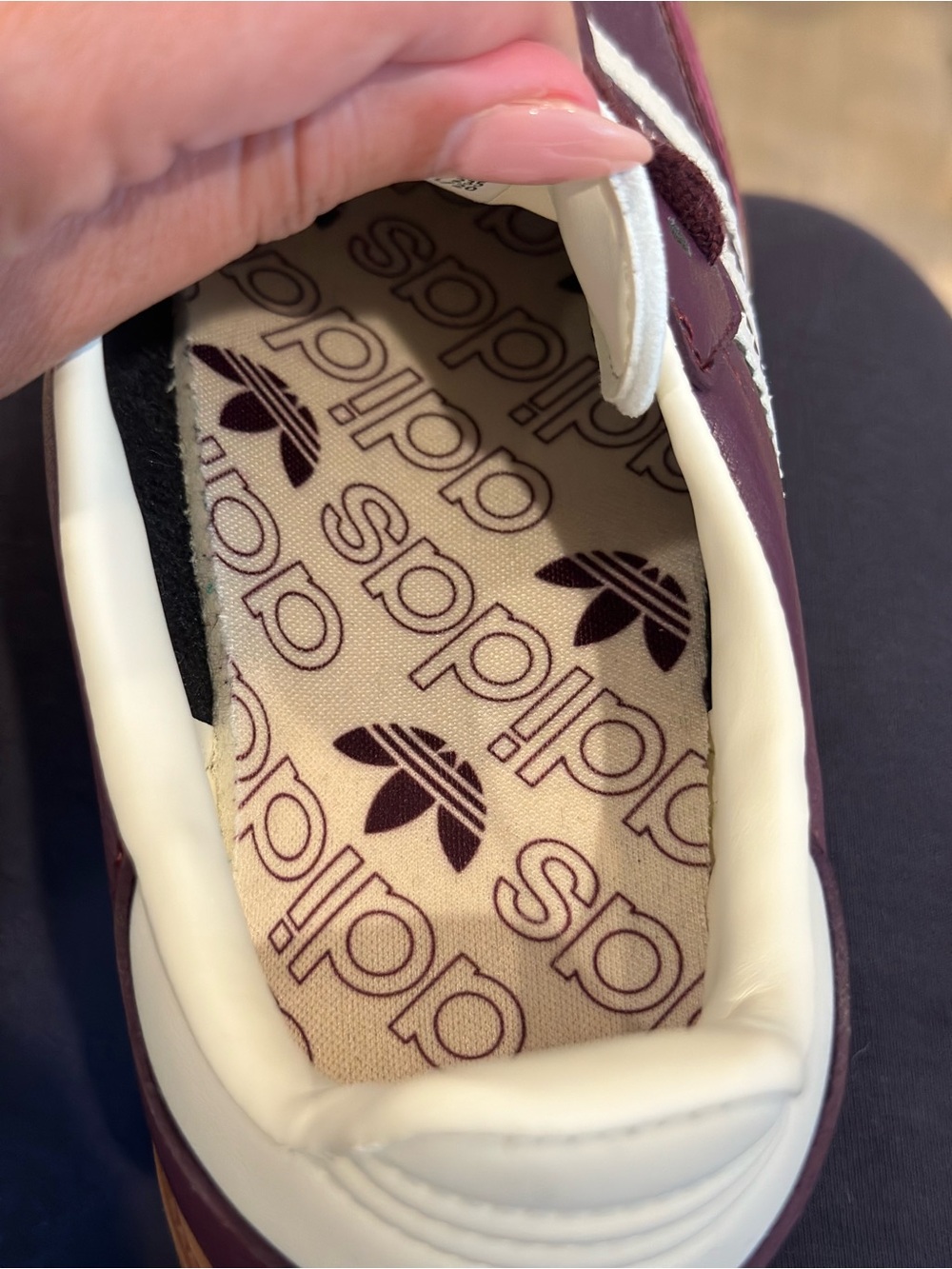 adidas Women's Maroon and White Classic Samba Sneakers - Picture 12 of 12